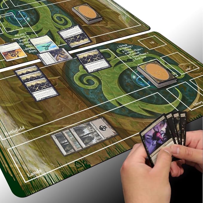 Board Game MTG Playmat Games Size 60X35 cm CCG Compatible for TCG RPG CCG Play mats (Simic-Cluestone-Zone)