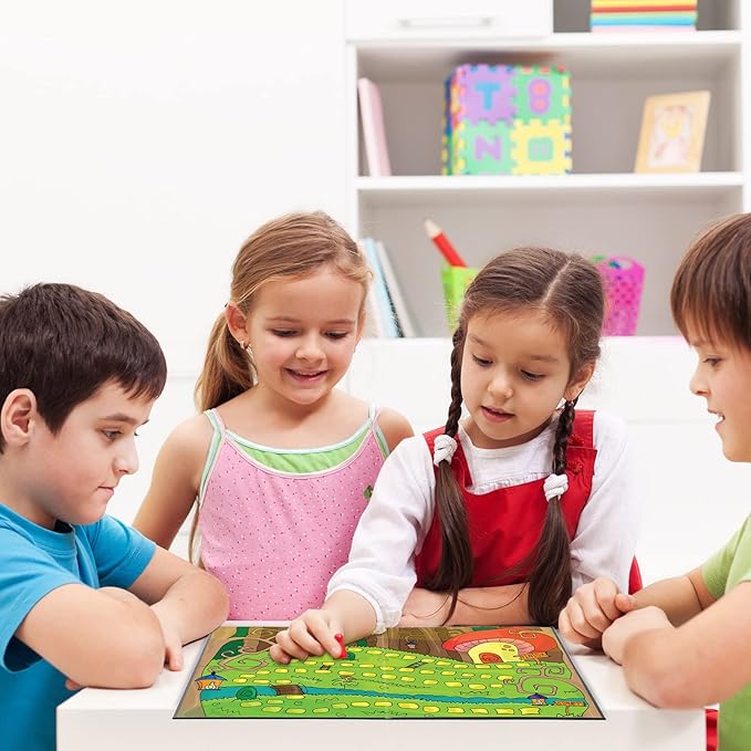 4 Pcs Folding Blank Game Board, Make Your Own Game Board, Quad Fold Dry Erase Battle for School Classroom DIY Activities, 18 x 18 Inches