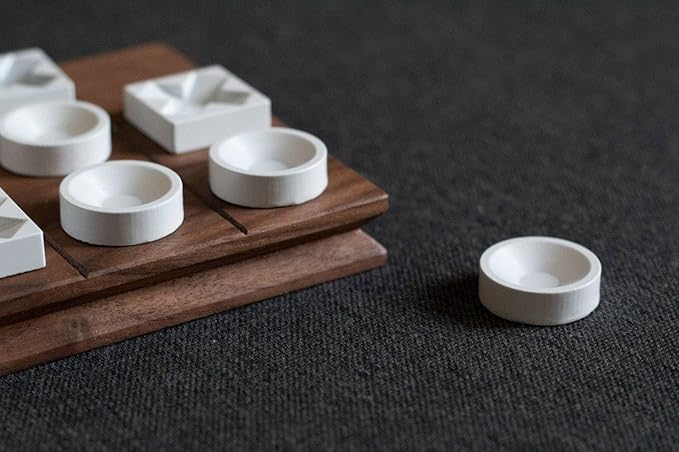 Modern Tic Tac Toe for Home Decoration, Tic Tac Toe Game with Wallnut Wood Base and Resin XO Pieces, Decorative Tic Tac Toe, Table Top Decoration, Housewarming Gift