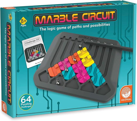MindWare Marble Circuit Puzzle, Logic Game with 64 Challenges, Brainteaser Game for Ages 8 & Older