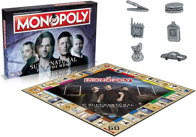 Winning Moves Supernatural Monopoly Board Game, Join The Winchester Brothers Sam and Dean, Advance to Vampire and Werewolf and Trade Your Way to Success, for Ages 16 and up