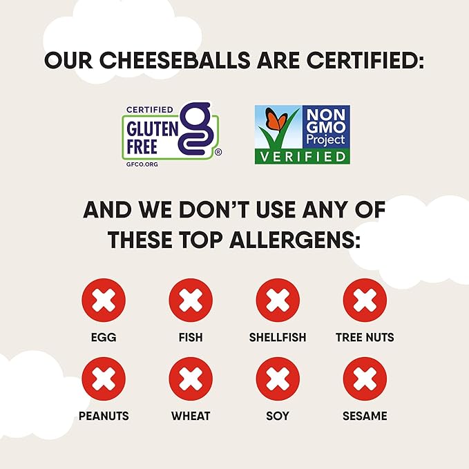 The Good Crisp Company Cheese Balls, Cheddar, 4 Ounce Bags (Pack of 3)