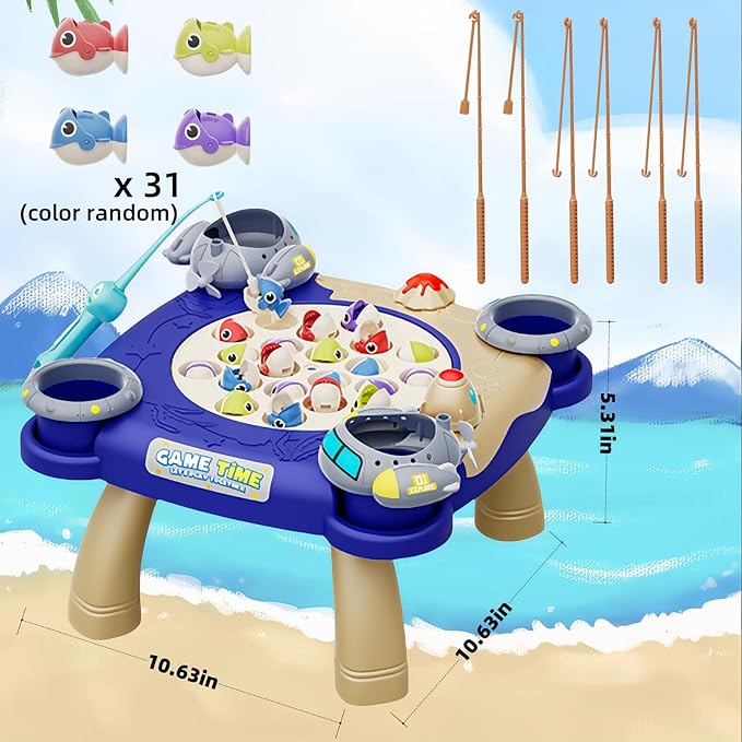 Magnetic Fishing Game for Kids Toddlers 3-8 Years Old, 47-Piece Fishing Toy Set, Fun Fishing Board Game, for 3-8 Year Old Boys Girls