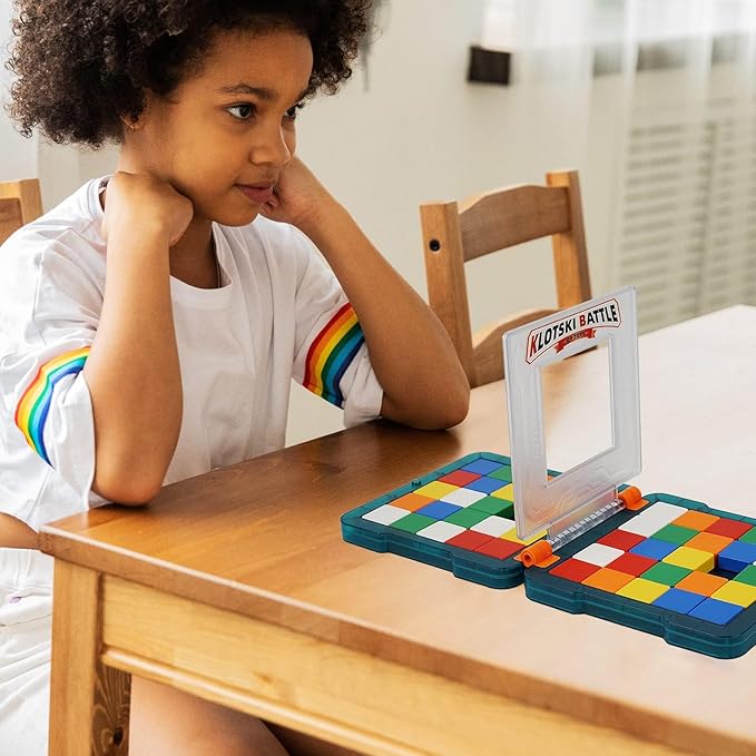 Race Game, Fast-Paced Brain Teaser Travel Board Games for Kids and Adults, Shape Matching Head to Head Super Slide Puzzle Game for Two Player, Magic Block for Family Game Night, Ages 6+