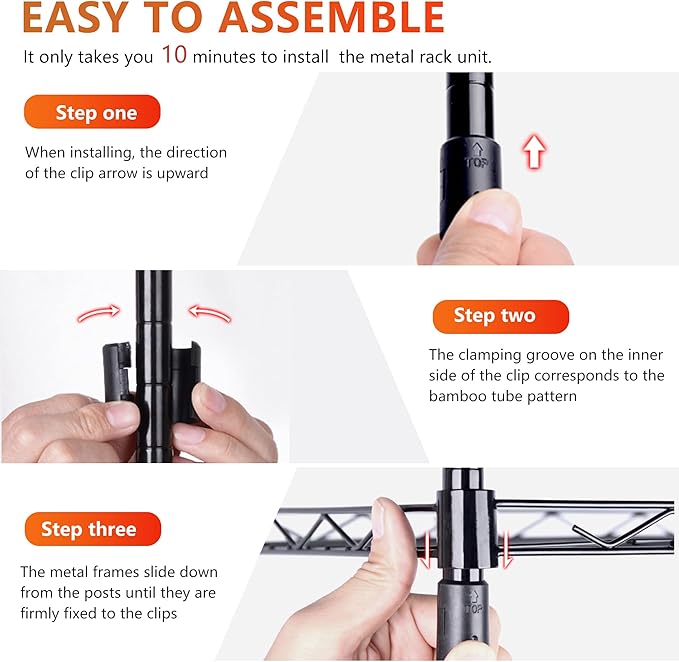 BestOffice 3-Tier Adjustable Wire Shelving Storage Shelves Heavy Duty Shelving Unit with Wheels for Small Places Kitchen Garage Balcony,Black