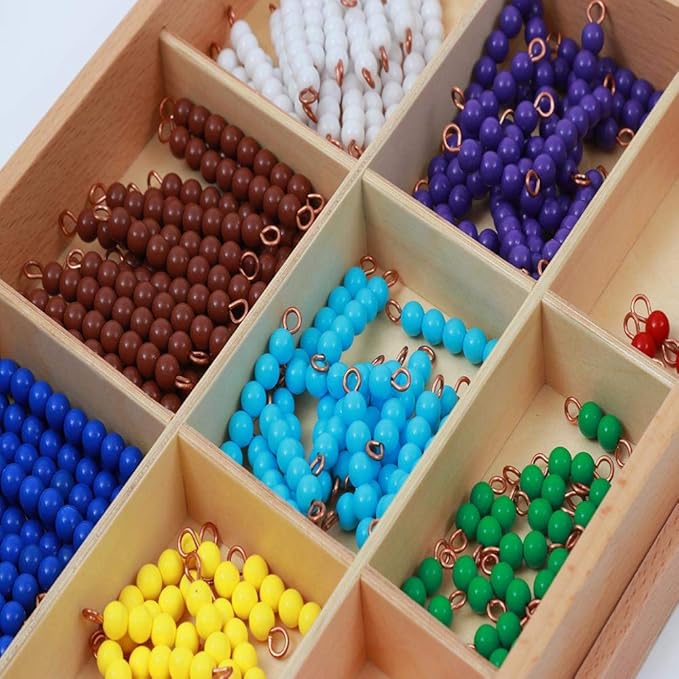 Adena Montessori Counting Beads Checker Board Beads Math Games & Teaching Numbers Counting Toys