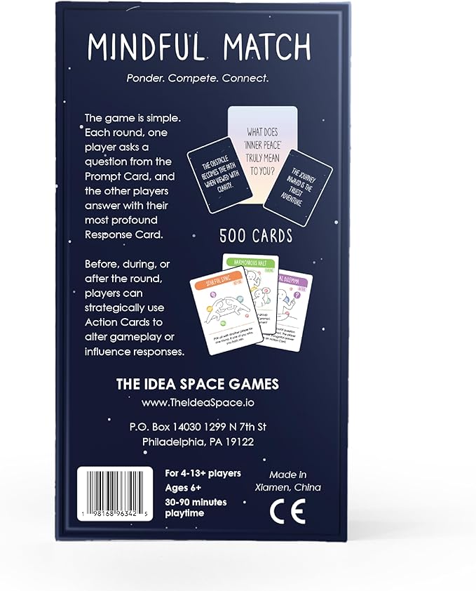 FUN Mindful Match | 500 Card Game for Adults, Teens, & Kids | Fun, Family Party Game | Board Games for Adults | Mindfulness Conversation Cards | Couple Gifts | Ice Breaker for Date Night & Game Night