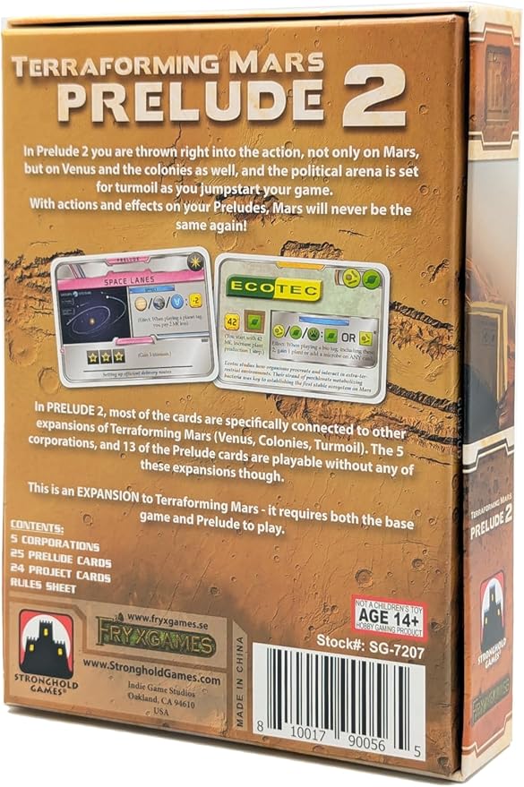 Stronghold Games - Terraforming Mars Prelude 2 - Strategy Board Game Expansion - for 1 to 5 Players and Ages 12+