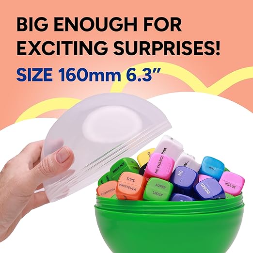 Big Claw Machine Capsules Translucent Yellow Plastic Sphere Party Favor Containers Round 5 pcs 6.3 inch Jumbo Plastic Christmas Ornaments Extra Large Gift Box Craft Party Supplies Vending Capsules