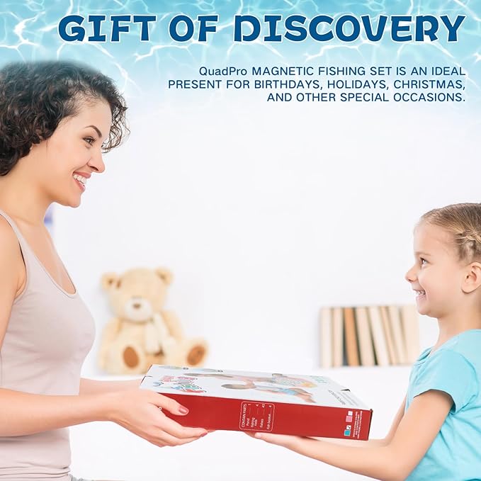 Magnetic Fishing Games Set - Educational Toddler & Kids Fishing Toys | 45 Fish, 8 Poles, Rotating Board with Music & LED | Ideal Go Fish Toy for Fun!