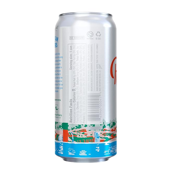 AUTX RAMBLER Sparkling Water, Texas Limestone Mineral Blend, Original Natural Flavor, 16-Ounce Tallboy Cans, 12-Pack
