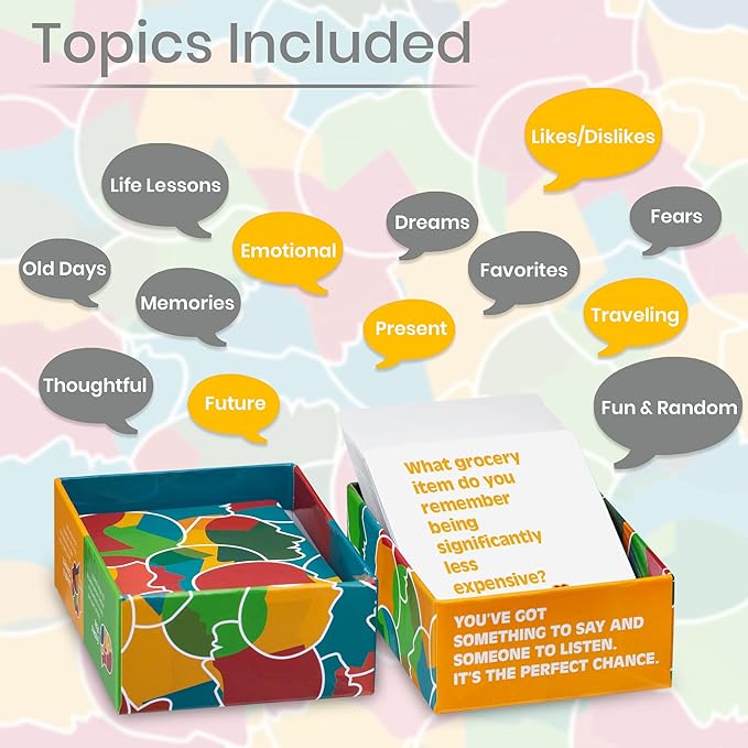 ChatterChance Generations: Conversation Card Games - Family Fun Game Night for Kids and Adults w/Grandma & Grandpa - 80 Thought Provoking Questions, Deck of Question Cards Gift for Grandparents