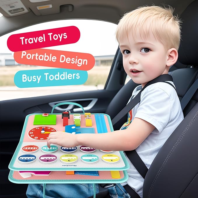 Busy Board Sensory Toys for Toddlers, Montessori Toys for 2 3 4 Year Old Girls Gift, Little Mermaid