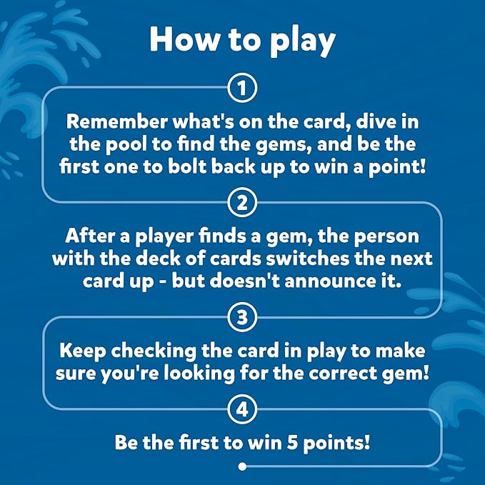 Skillmatics Pool Toys - Seek & Splash, Search & Find Water Game, Swimming Pool Dive Toy for Kids, Summer Fun & Gifts for Boys & Girls Ages 6, 7, 8, 9, 10, 11 & Up, Includes 64 Colorful Gems