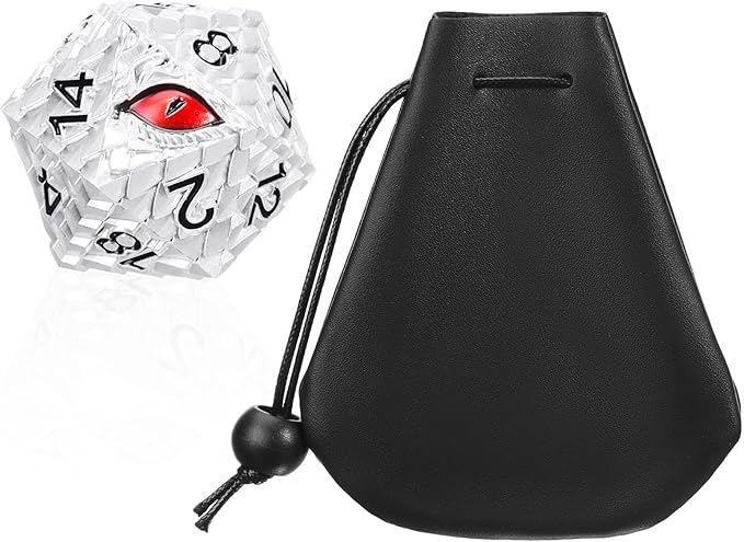 Metal D20 DND Dice Set - Dragon Scale Metallic 20 Sided Giant Polyhedral Dice,35mm Large Dragon Eye Metal D&D Dice Set for Dungeons and Dragon Tabletop Game(White Dragon Scale)