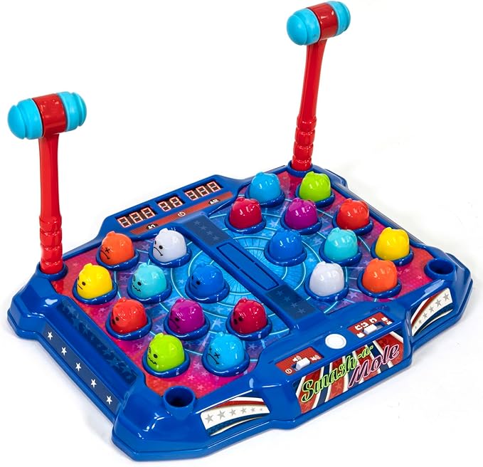 Retro Arcade: Electronic Smash-A-Mole - Tabletop Game, Moles Light Up, 4 Playing Modes, 1-2 Players, Ages 6+
