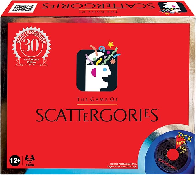 Scattergories 30th Anniversary Edition with Electronic Timer by Winning Moves Games USA, Timeless Family Game Enjoyed by Millions for ages 12 and up, 2-6 Players (1229)