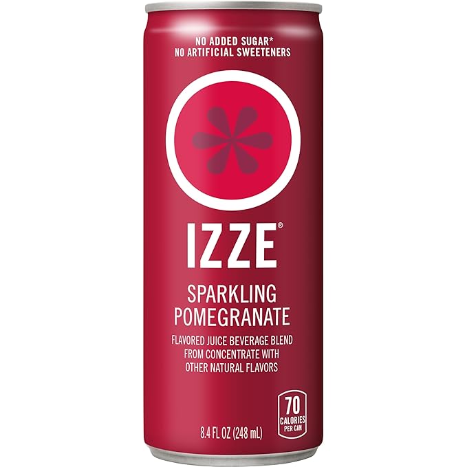 IZZE Sparkling Water Juice Beverage Blend, Dawn Variety Pack, Mango, Clementine, Strawberry, Pomegranate, No Sugar Added, 8.4 FL OZ, 24 Cans
