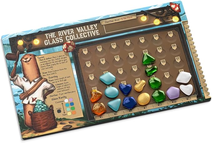 ALLPLAY - River Valley Glassworks Retail Edition Board Game for Families and Adults - Cozy Yet Clever Drafting Game - Colorful, Tactile Pieces - Scoring Puzzle - 1 to 5 Players - 20 Minutes