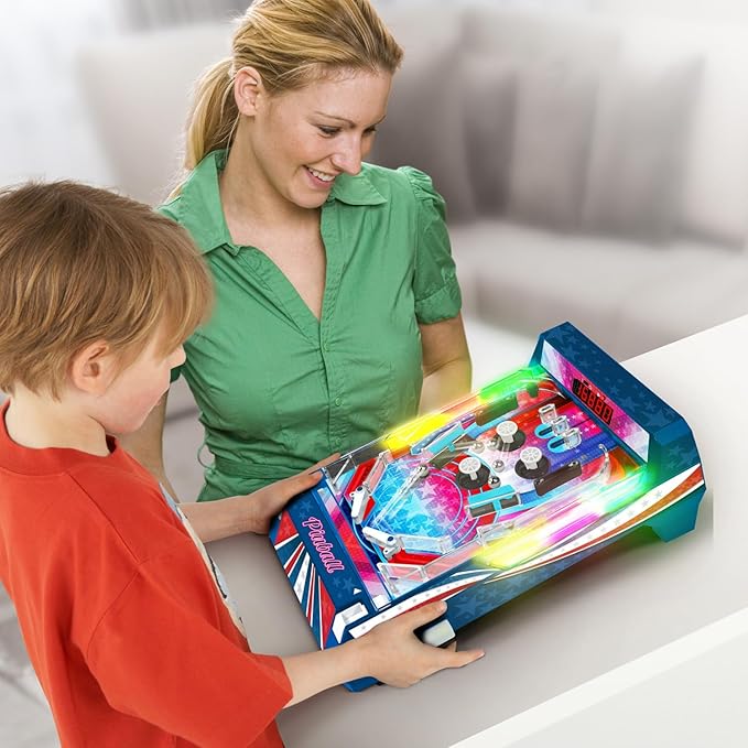 Retro Arcade Electronic: Pinball - Tabletop Game, Vibrating Bumpers, LED Lights, Sound Effects, 1 Player, Ages 6+