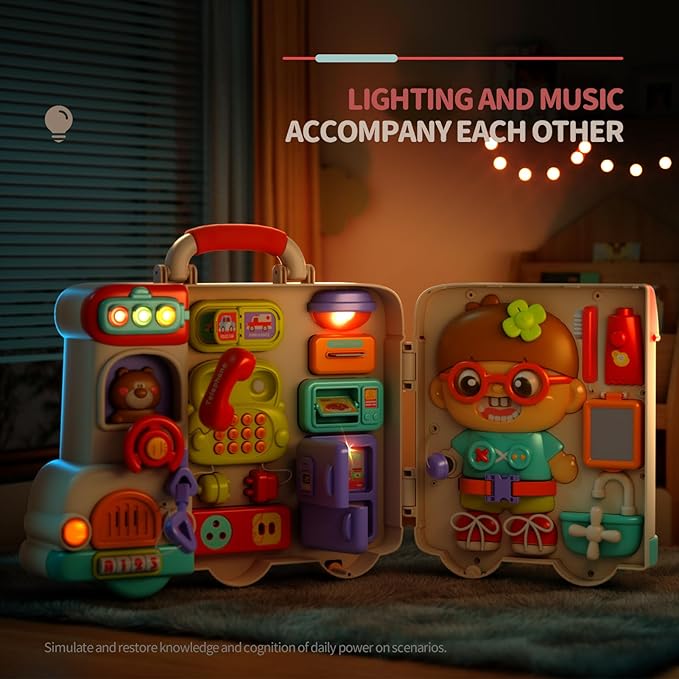 Busy Board Montessori Toys Gifts for 1 2 Year Old Boys, Early Educational Montessori Toys for Toddler 1-3, Birthday Gifts Toy for 1 2 Year Old Boys, Ideas 1 2 Year Old Boys Birthday Gift Toy