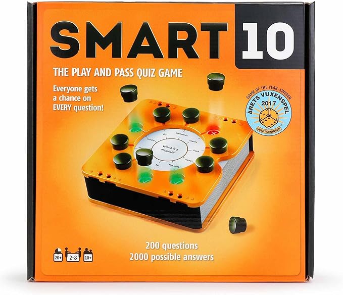 Smart 10 Pass and Play Trivia Game | Perfect Family Board Game