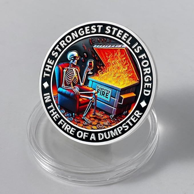 Memento Mori Coin Momento Mori Coin Skull Coin Stoic Gifts Memento Mori Calendar Living Memento Mori Amor Fati Coin (Calm in The Fire Skeleton Dog)