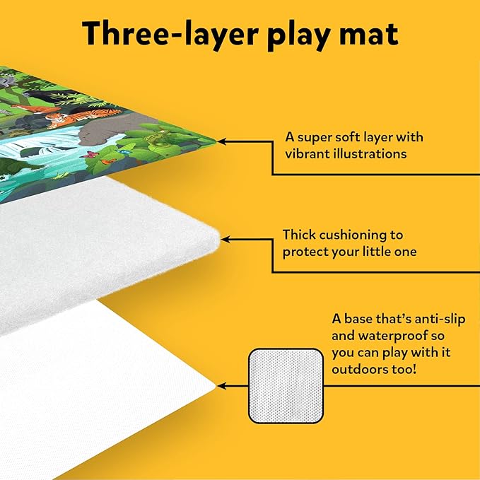 Skillmatics Play Mat & Floor Game - Found It Junior Animals, Large, Soft, Safe Mat for Toddlers and Preschoolers, for 18+ Months