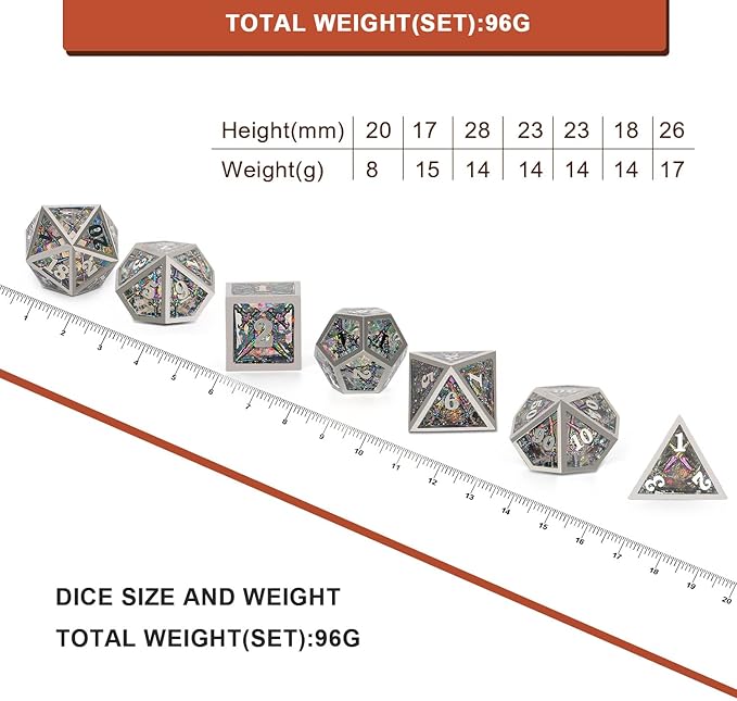 Dragon dice Set (Metallic Colorful)