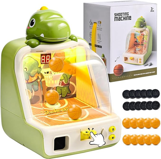 Tabletop Basketball Game for Kids,Basketball Shooting Game,Dinosaur Desktop Games Interactive Coin-Op Arcade Electronic Toys for Toddler Light&Sound Indoor Sports Toy Birthday Gifts for Boys Girls 3+