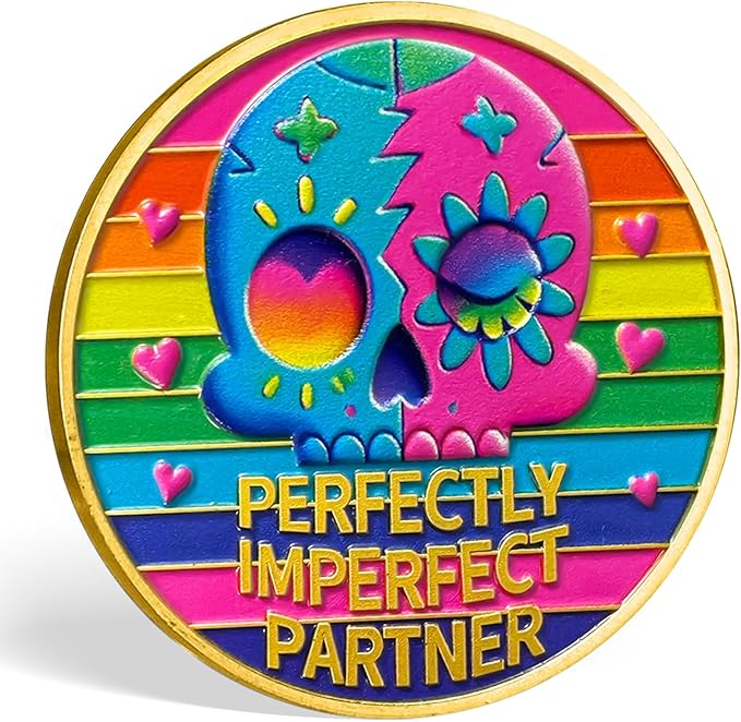 Memento Mori Coin Momento Mori Coin Skull Coin Stoic Gifts Memento Mori Calendar Living Memento Mori Amor Fati Coin (Rainbow Skull Flower)