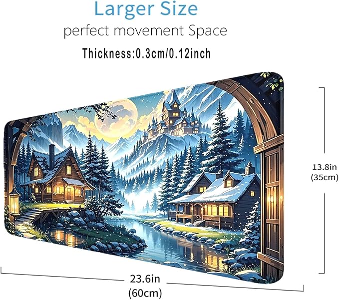 MTG Playmat- Stitched Edges Forest TCG Playmat-Non-Slip Landscape Play Mat Smooth Surface Rubber Base Board Game Mousepad 24x14 inches for Trading Card Game Playing with Storage Bags