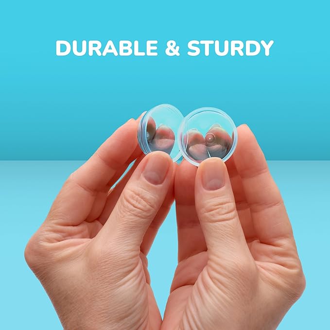 Capsule Vending Machine Round 50 pcs 1.26 inch - Gumball Machine Capsules Bulk Clear Container - Easter Basket Stuffers Birthday Gifts Pinata Stuffers DIY Craft Supplies - Clear Capsules Empty