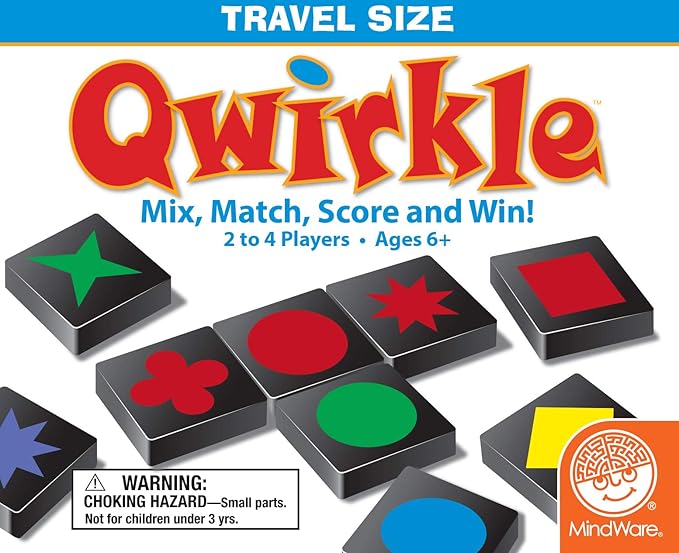 Mindware | Qwirkle: Travel (New) | Board Game | Ages 6+ | 2-4 Players | 45 Minutes Playing Time