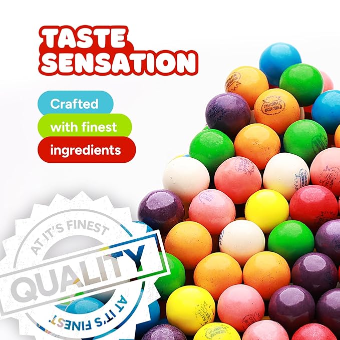 Gumballs for Gumball Machine - 0.5 Inch Gum Balls - Chewing Bubble Gum - 1.9 LB Kids Gum Bulk Gumball Machine Refills - 515 Pcs Little Gumballs