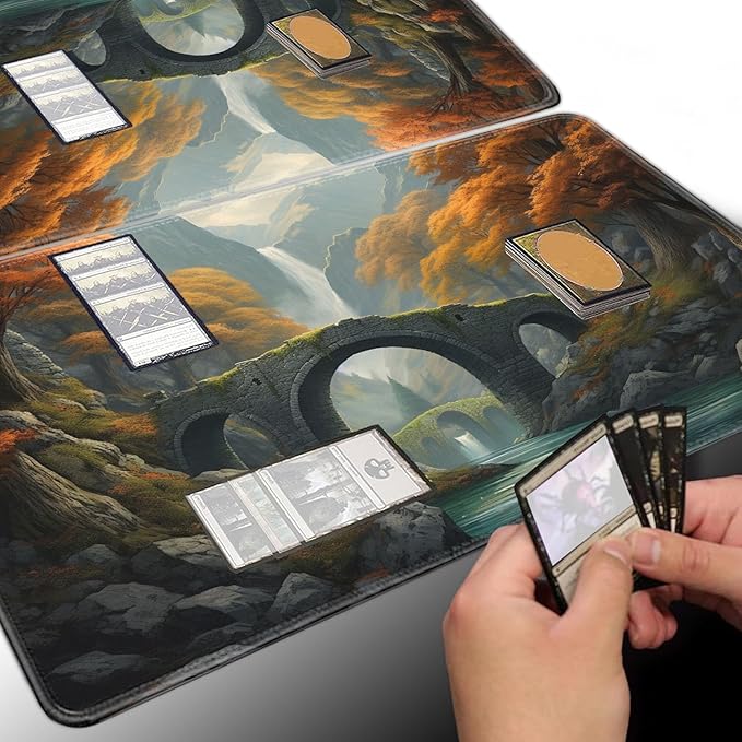 Board Game for TCG Playmat Table Mats Games Size 60X35 cm Mousepad Compatible for MTG RPG CCG Trading Card Game Play mats with 6 Dice (Playmat 137)