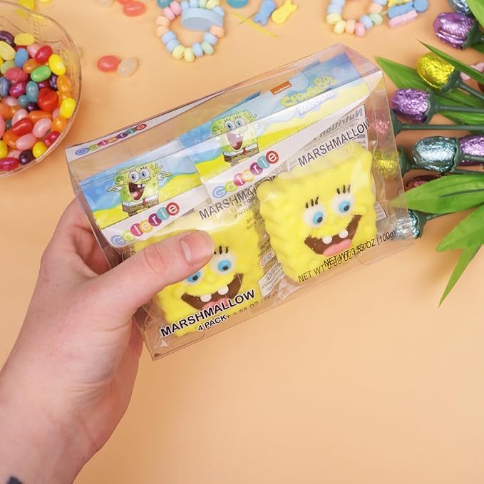 SpongeBob SquarePants Candy, Giant Sugar Coated Marshmallows, Individually Wrapped Party Favors, 4 Count Box