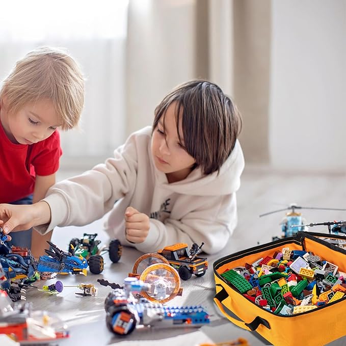 4 PCS Toys Storage Bag, Classic Bricks Building Set Storage Bag, Travel Case for Building Toys, Puzzles, Small Size