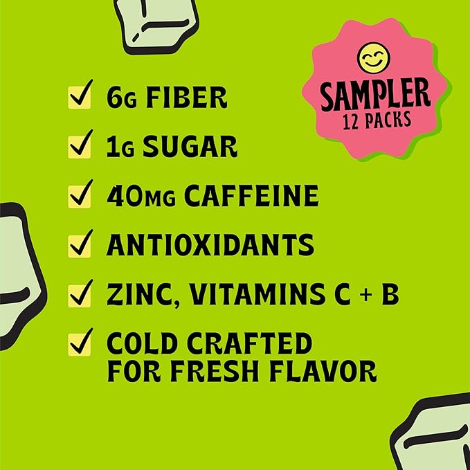 Popwell Caffeinated Variety Pack Better-For-You Prebiotic Soda, with 6g Fiber, 1g Sugar, Vitamins and Immunity Support, 12 fl oz, 12 count (Orange Cream, Lemon Lime, Cream Soda)