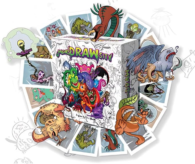 MonsDRAWsity, Drawing Party Game Based on Verbal Description, Take Turns Describing & Drawing a Bizarre Monster - Be The Player Whose Drawing Most Closely Matches, 8+, 3-8 Players