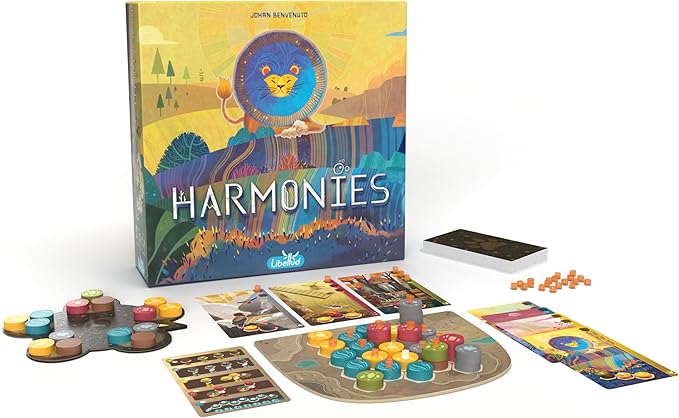 Harmonies Board Game - Create Oneiric Landscapes! Strategic & Poetic Gameplay, Fun Family Game for Kids & Adults, Ages 10+, 1-4 Players, 30 Min Playtime, (Multilingual Edition) Made by Libellud