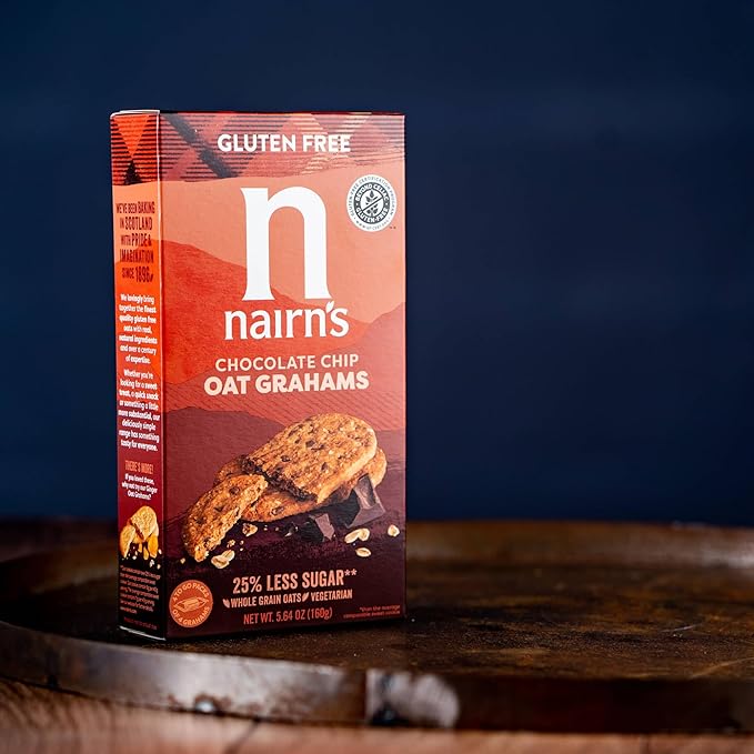 Nairn's Gluten-Free Chocolate Chip Oat Grahams - Healthy, Tasty and Safe for Celiacs. Perfect On-the Go Snack. High Fiber, No Artificial Colors, Flavors, or Preservatives, 5.64oz