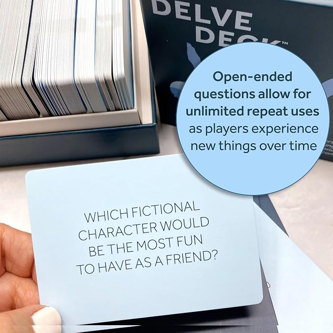 Boredwalk Delve Deck Conversation Cards for Couples, Adults, Family and Friends - Question Cards Therapy Game for Adults - Icebreaker Game - First Date Card Game