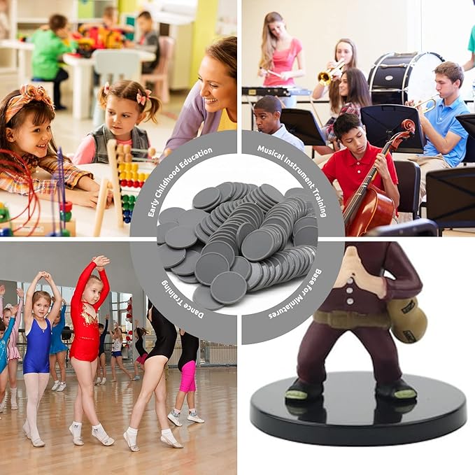 Set of 100 Opaque Plastic Learning Counters Mini Poker Chips Game Tokens with Storage Box (Gray, 1.26 Inch)