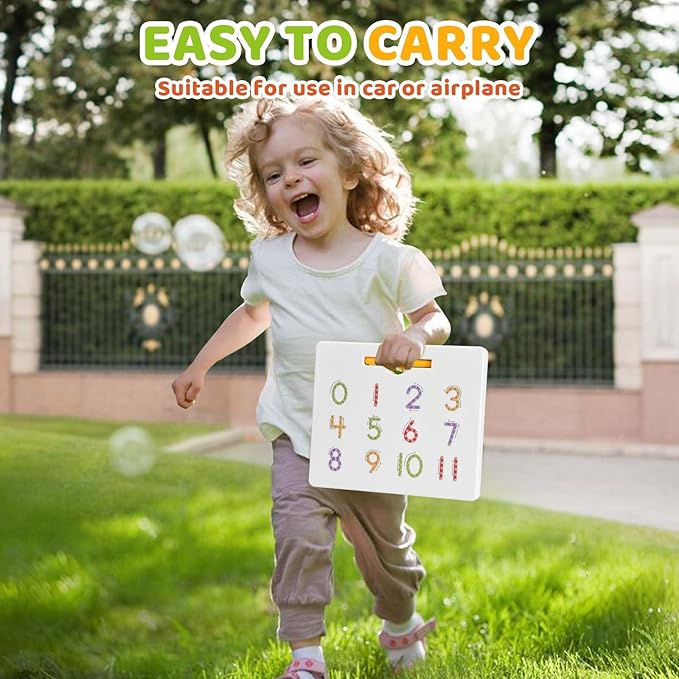 GAMENOTE Magnetic Number Tracing Board, 2 in 1 Double Sided Numbers 1-20 Writing Board for Toddlers & Kids, Preschool Handwriting Learning Toys, Educational Math Manipulatives