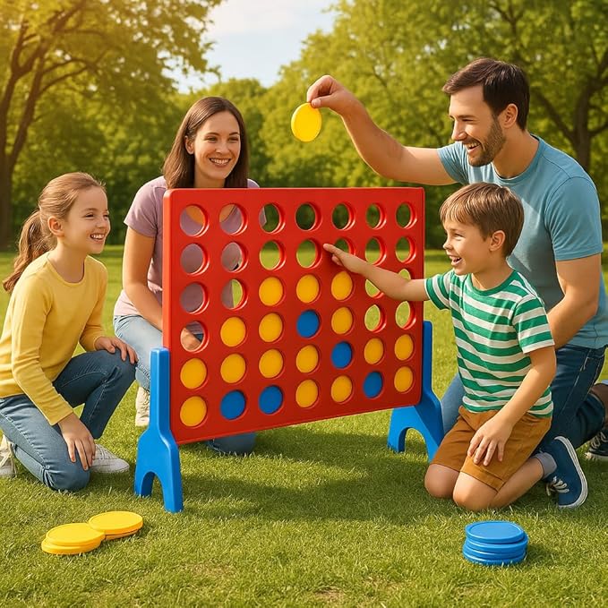Bolaball 4 in a Row Tabletop Game – 1.8 Ft 4 to Score Game for Kids & Adults, Indoor/Outdoor Family Yard, Portable Party for Home, Picnic & Travel, Plastic Version.