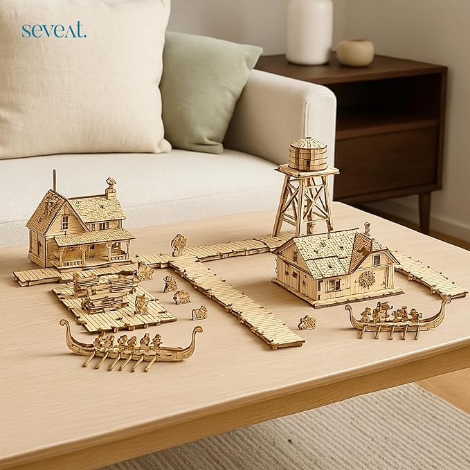 Mechanical 3D Wooden Puzzles, Brain-Teasing Puzzle Game for Every Occasion, Ideal Gifts for Teens and Adults (Viking Fishery)