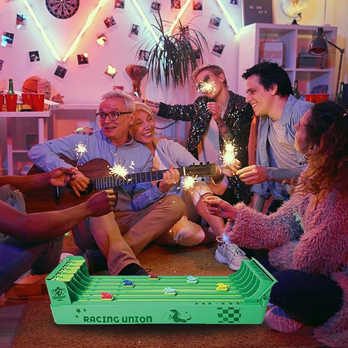 Junbinwon&NP Electronic Horse Racing Game 6-Horse Racing Table Games Portable Family Party Entertainment Games (6 Card and1 erasable Marker Pen Attached)