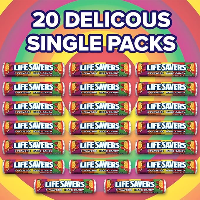 Life Savers 5 Flavors Hard Candy Rolls, (Pack of 20)