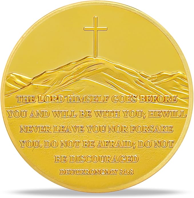 Seaside Footprints Religious Coin Inspirational Bible Verse Medallion Faith-Based Gifts for Spiritual Encouragement for Men & Women